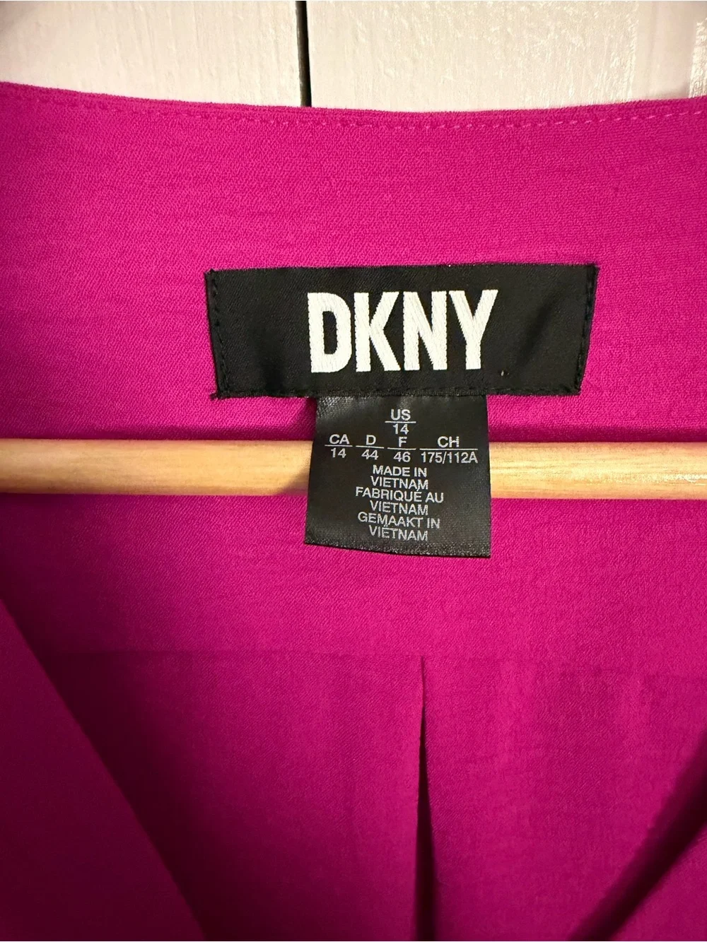 DKNY Magenta Button Front Belted Dress Size 14 - Picture 3 of 9